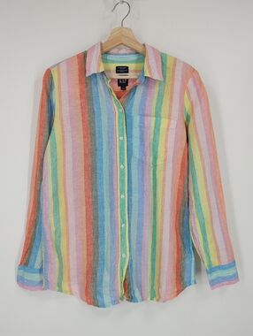 GAP Pastel Rainbow Stripe Button-Down Shirt